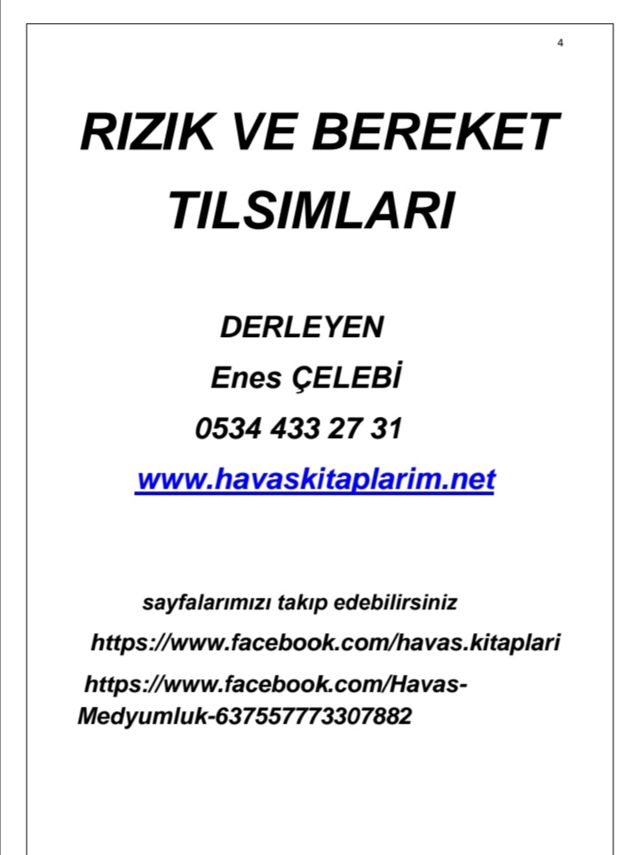 rızık ve bereket tılsımları