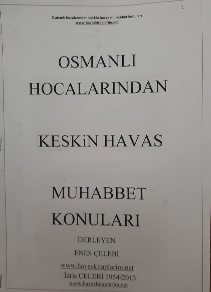 Osmanlı hocalarından muhabbet yeni eser 2020